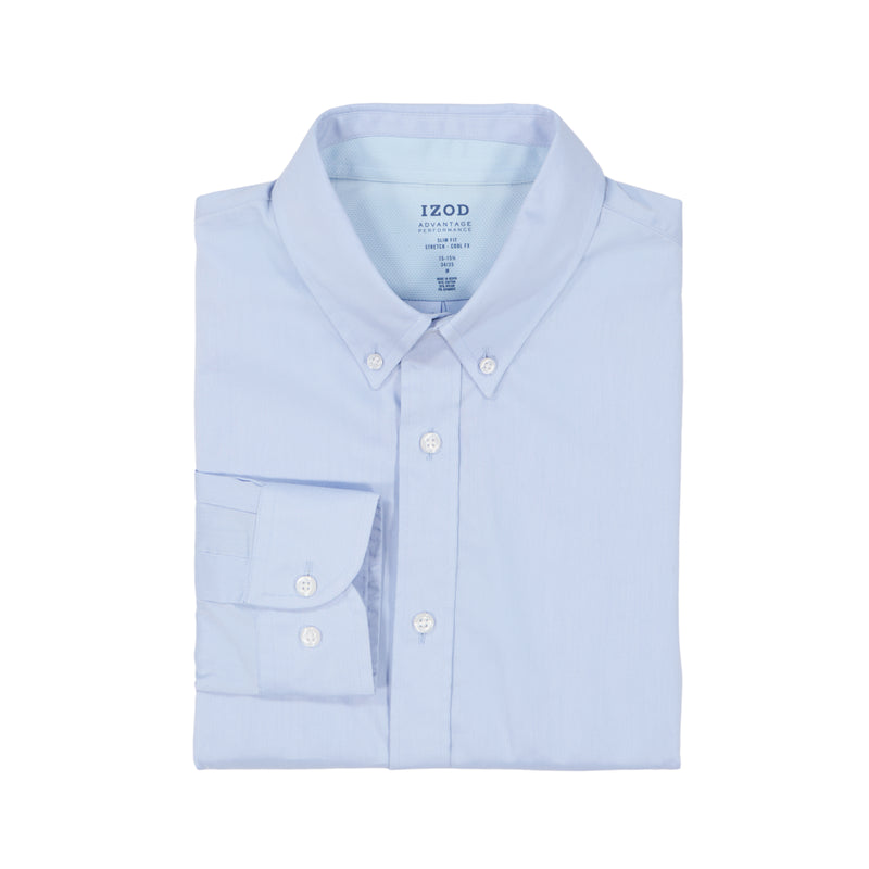 ADVANTAGE PERFORMANCE COOL FX SLIM FIT BUTTON-DOWN SHIRT - SKY BLUE