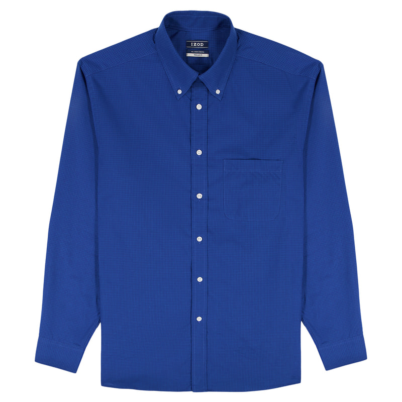 ALL OVER STRETCH BUTTON DOWN DRESS SHIRT - TRUE BLUE