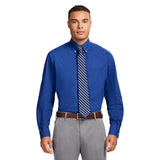 ALL OVER STRETCH BUTTON DOWN DRESS SHIRT - TRUE BLUE
