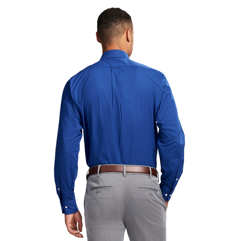 ALL OVER STRETCH BUTTON DOWN DRESS SHIRT - TRUE BLUE