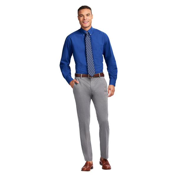 ALL OVER STRETCH BUTTON DOWN DRESS SHIRT - TRUE BLUE