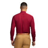 ALL OVER STRETCH BUTTON DOWN DRESS SHIRT - BIKING RED