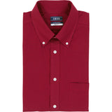 ALL-OVER STRETCH L/S PLAID BUTTON-DOWN DRESS SHIRT - BIKING RED