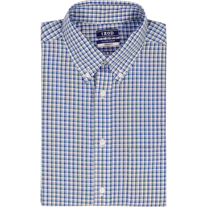 ALL OVER STRETCH BUTTON DOWN DRESS SHIRT - BAYBERRY