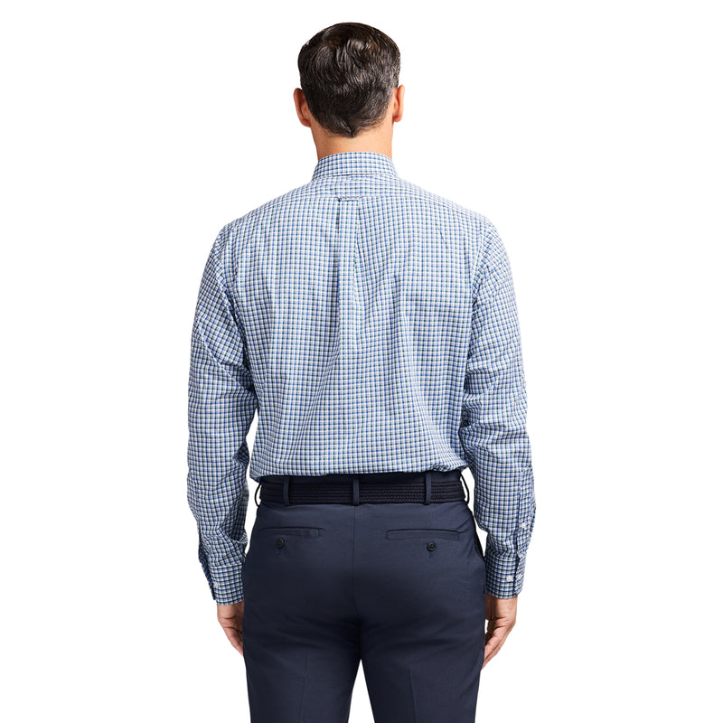 ALL OVER STRETCH BUTTON DOWN DRESS SHIRT - BAYBERRY