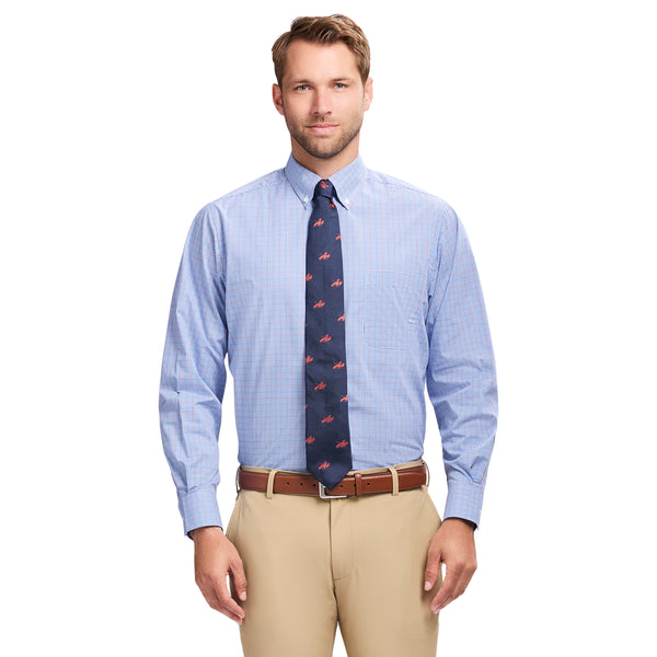 ALL OVER STRETCH BUTTON DOWN DRESS SHIRT - SODALITE BLUE