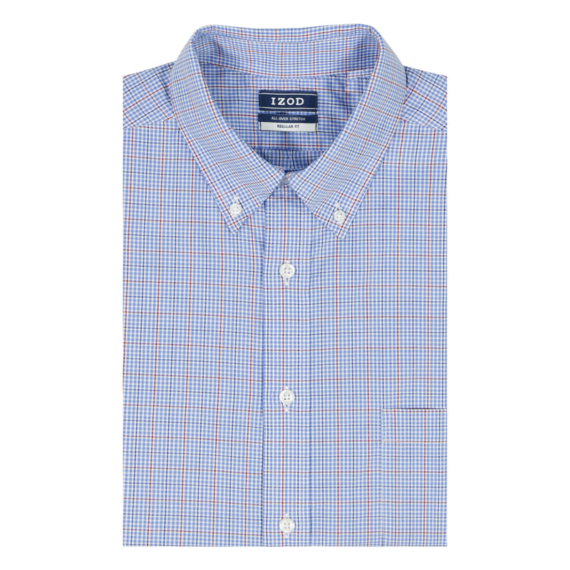 All Over Stretch Button Down Dress Shirt - Sodalite Blue – IZOD