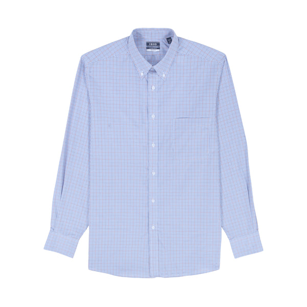 All-over Stretch L/s Plaid Button-down Dress Shirt - Izod Sportswear