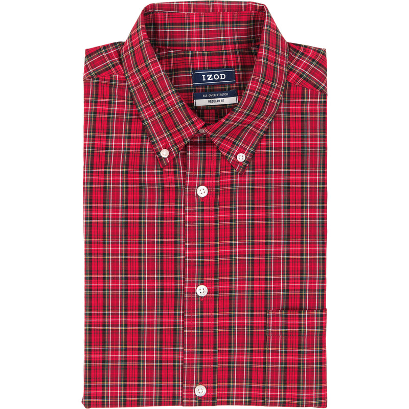 red and white dress shirt All Over Stretch Tartan Button Down Dress Shirt
