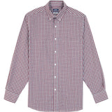 ALL OVER STRETCH TARTAN BUTTON DOWN DRESS SHIRT - JESTER RED