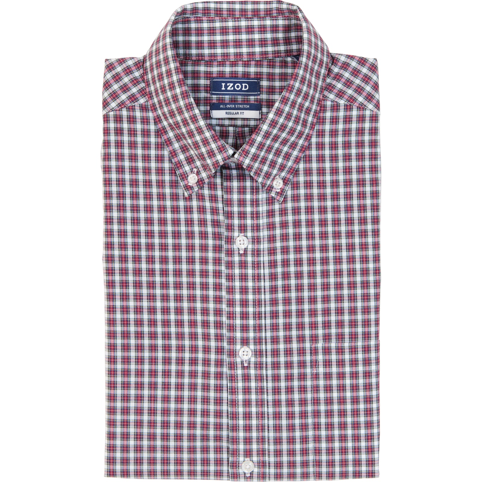 All Over Stretch Tartan Button Down Dress Shirt - Jester Red – IZOD