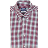 ALL-OVER STRETCH L/S TARTAN BUTTON-DOWN DRESS SHIRT - JESTER RED