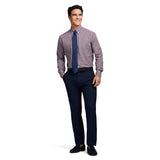 ALL OVER STRETCH TARTAN BUTTON DOWN DRESS SHIRT - JESTER RED