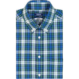 ALL-OVER STRETCH L/S TARTAN BUTTON-DOWN DRESS SHIRT - EVERGREEN