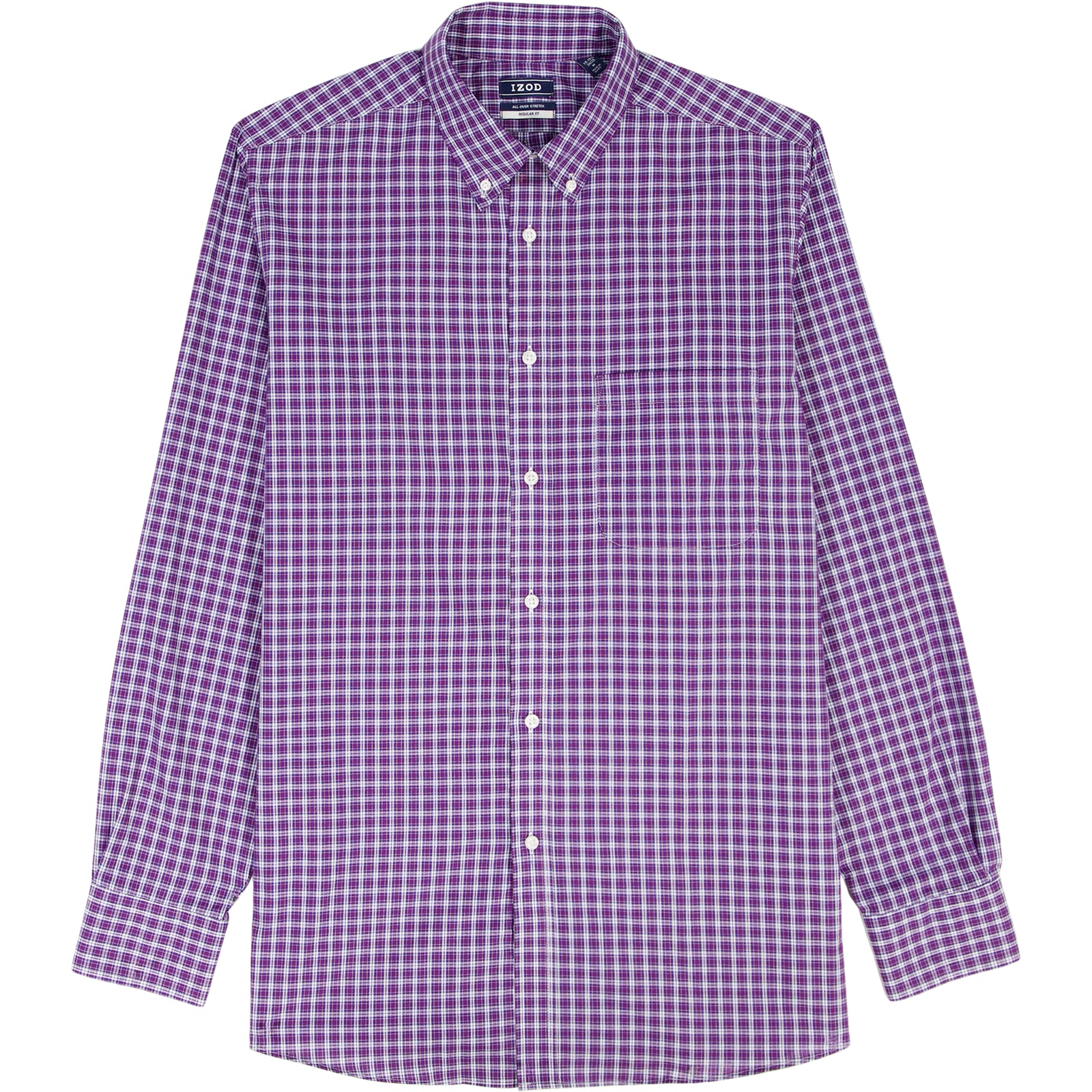 izod stretch dress shirts All-over Stretch L/S Plaid Dress Shirt - Izod Sportswear
