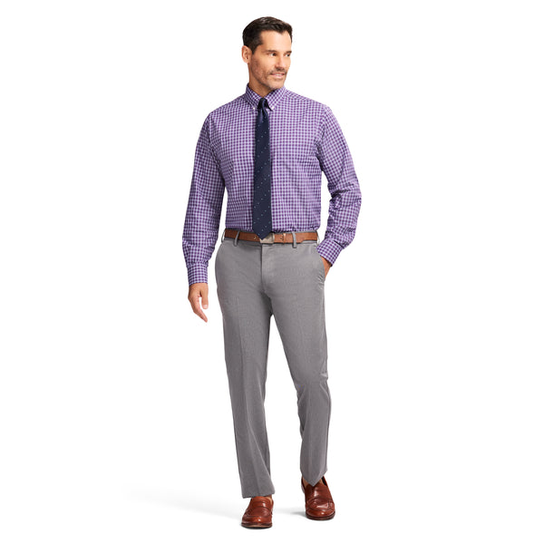 ALL OVER STRETCH BUTTON DOWN DRESS SHIRT - SODALITE BLUE