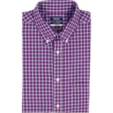 ALL-OVER STRETCH L/S PLAID BUTTON-DOWN DRESS SHIRT - SODALITE BLUE
