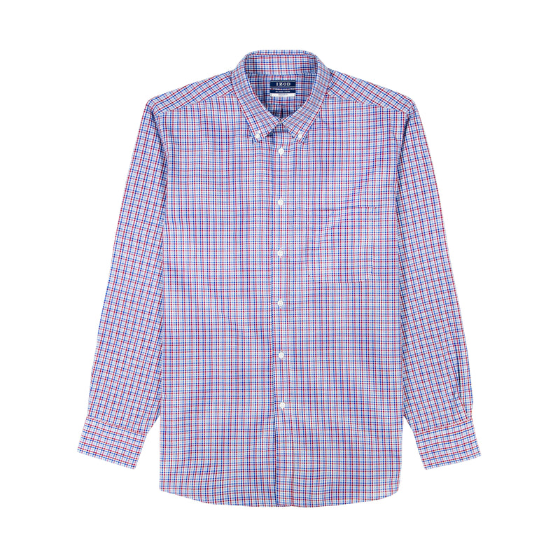 ALL OVER STRETCH BUTTON DOWN DRESS SHIRT - BIKING RED