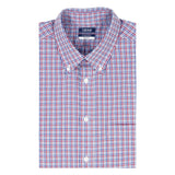 ALL-OVER STRETCH L/S PLAID BUTTON-DOWN DRESS SHIRT - BIKING RED