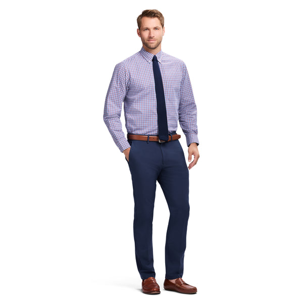 ALL OVER STRETCH BUTTON DOWN DRESS SHIRT - BIKING RED