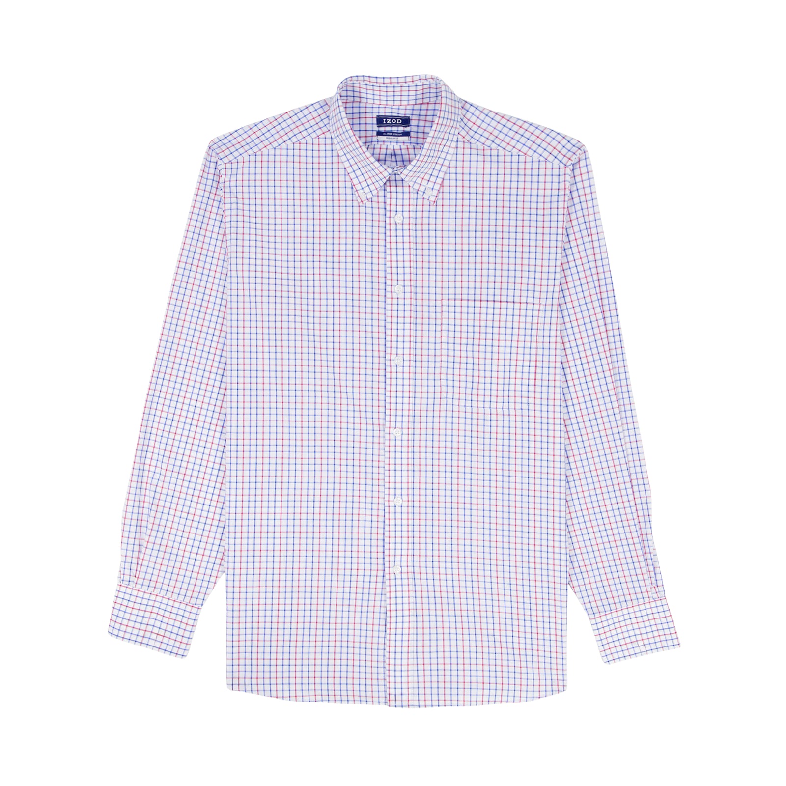 All-over Stretch L/s Plaid Button-down Dress Shirt - Izod Sportswear - Chilli Pepper All-over Stretch L/s Plaid Button-down Dress Shirt - Izod Sportswear - Chilli Pepper