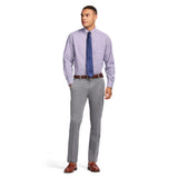 ALL OVER STRETCH BUTTON DOWN DRESS SHIRT - IMPERIAL PURPLE