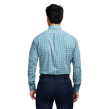 ALL OVER STRETCH BUTTON DOWN DRESS SHIRT - BAYBERRY