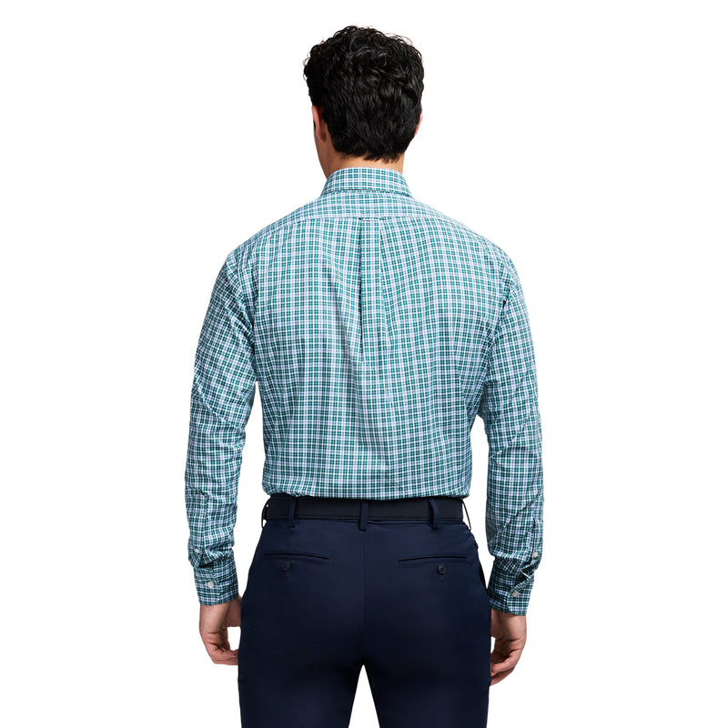 ALL OVER STRETCH BUTTON DOWN DRESS SHIRT - BAYBERRY