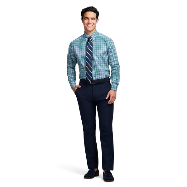 ALL OVER STRETCH BUTTON DOWN DRESS SHIRT - BAYBERRY