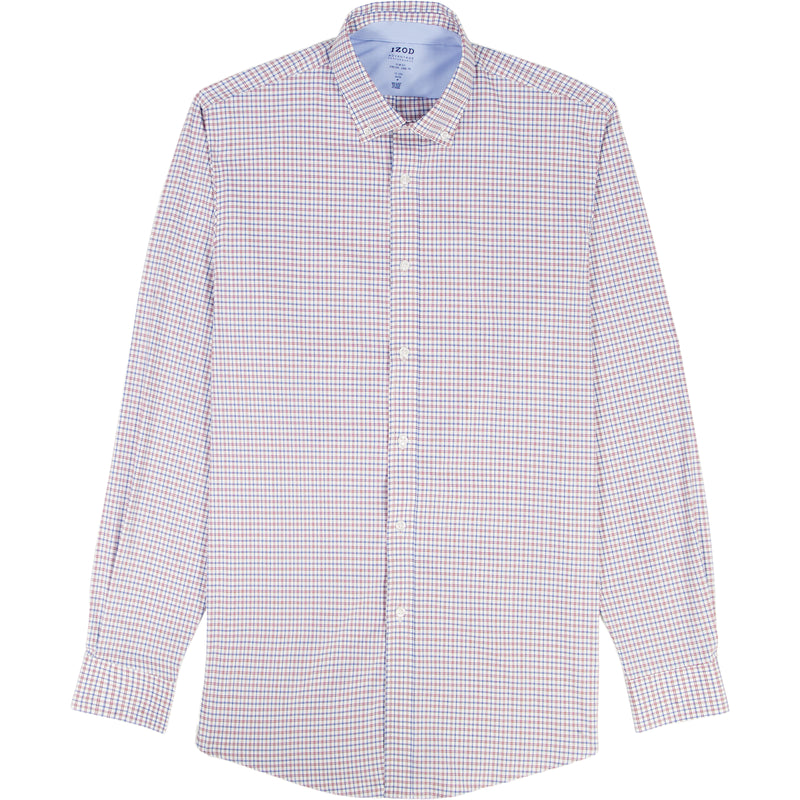 COOL FX PLAID BUTTON DOWN DRESS SHIRT SLIM - BIKING RED