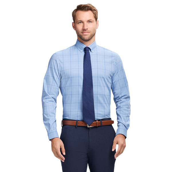 COOL FX PLAID BUTTON DOWN DRESS SHIRT SLIM - WINDSURFER