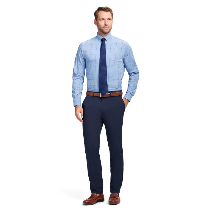 mens dress shirt slim plaid Slim Plaid Wrinkle-resistant Everyday Performance Dress Shirt