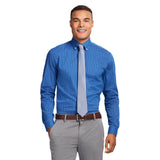 COOL FX PLAID BUTTON DOWN DRESS SHIRT SLIM - TH DARK NAVY