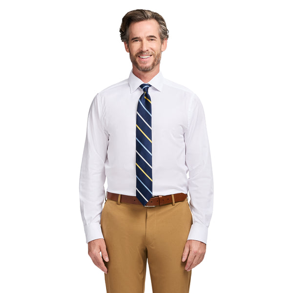 ROYAL TEXTURE BUTTON DOWN DRESS SHIRT - BRIGHT WHITE