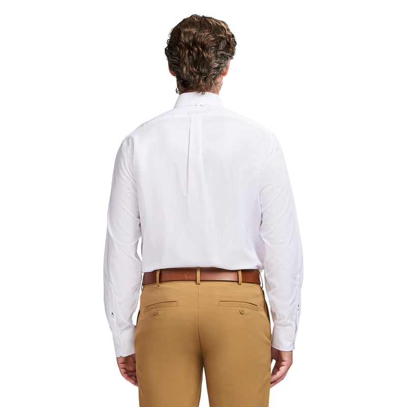 ROYAL TEXTURE BUTTON DOWN DRESS SHIRT - BRIGHT WHITE