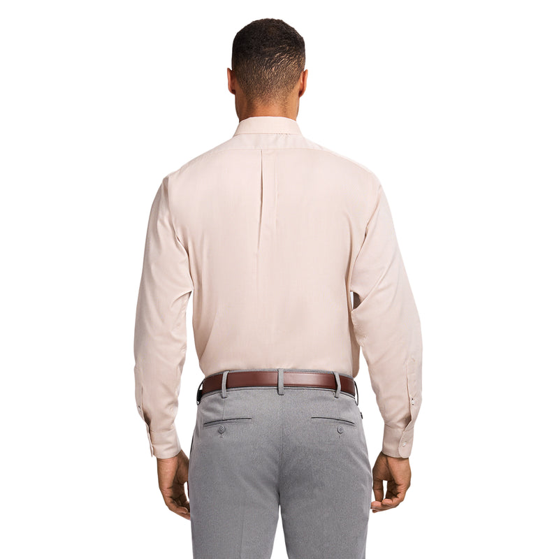 ROYAL TEXTURE BUTTON DOWN DRESS SHIRT - CEDARWOOD KHAKI