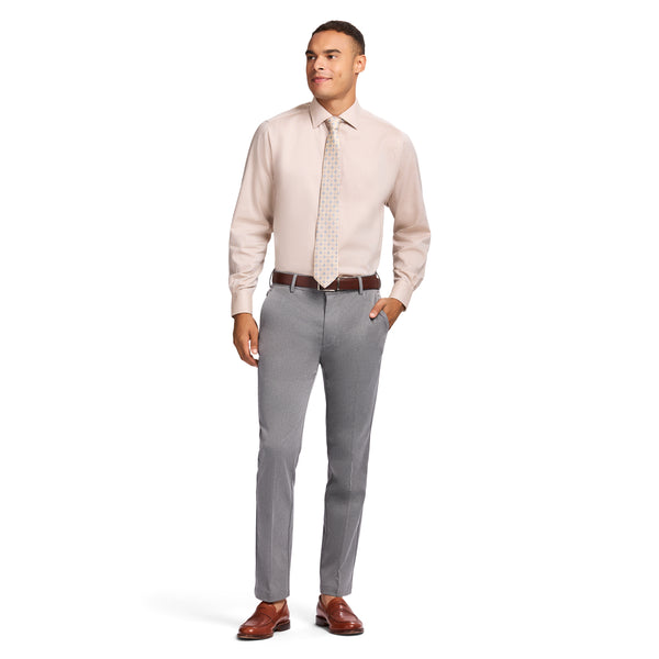 ROYAL TEXTURE BUTTON DOWN DRESS SHIRT - CEDARWOOD KHAKI