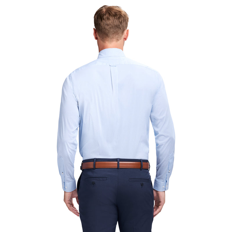 IZOD Men's Cool Fx Button Down Dress Shirt, Blue, 15