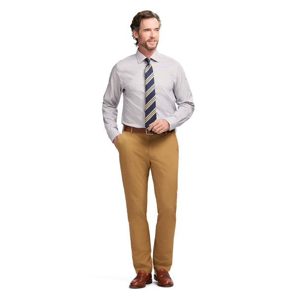 ROYAL TEXTURE BUTTON DOWN DRESS SHIRT - CEDARWOOD KHAKI