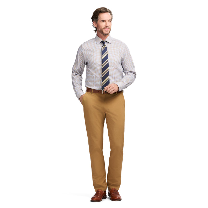 ROYAL TEXTURE BUTTON DOWN DRESS SHIRT - CEDARWOOD KHAKI