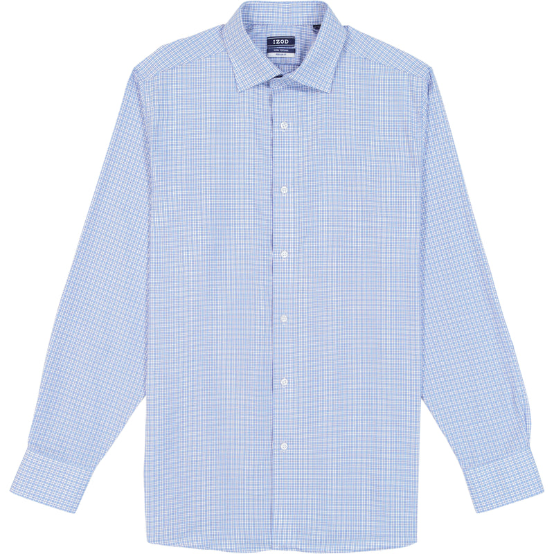Royal Texture L/s Plaid Dress Shirt - Izod Sportswear - Della Robbia Blue Royal Texture L/s Plaid Dress Shirt - Izod Sportswear - Della Robbia Blue