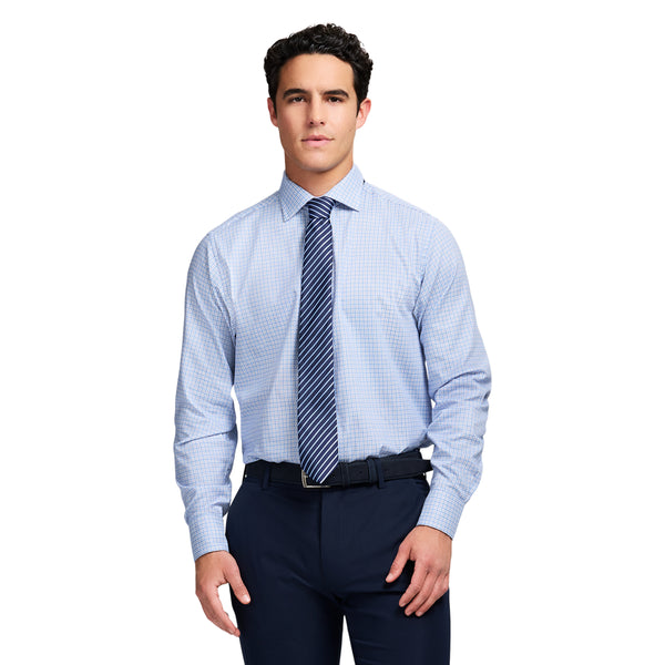 ROYAL TEXTURE BUTTON DOWN DRESS SHIRT - DELLA ROBBIA BLUE
