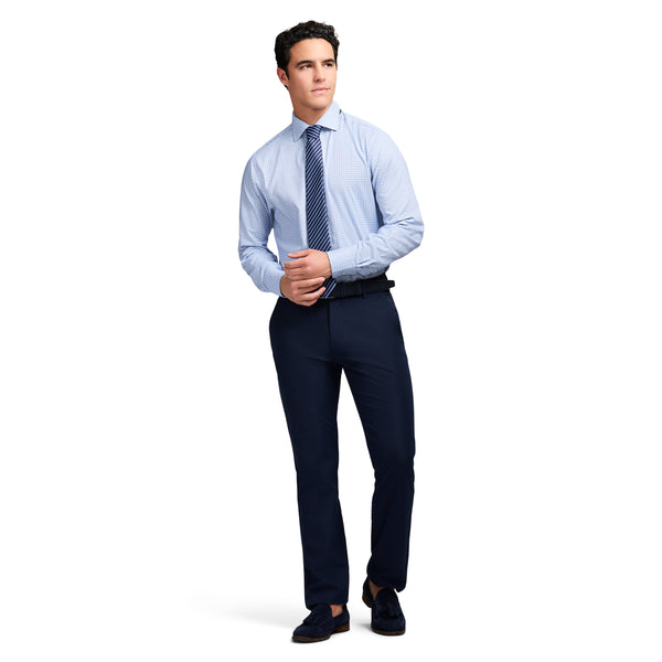ROYAL TEXTURE BUTTON DOWN DRESS SHIRT - DELLA ROBBIA BLUE