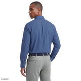ALL-OVER STRETCH PLAID BUTTON-DOWN DRESS SHIRT - BRIGHT COBALT