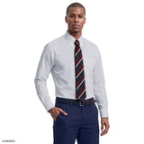 ALL-OVER STRETCH CHECKED BUTTON-DOWN DRESS SHIRT - TRUE NAVY