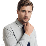 ALL-OVER STRETCH PLAID BUTTON-DOWN DRESS SHIRT - OIL BLUE