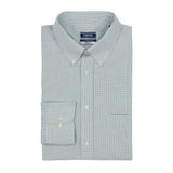 BIG & TALL ALL-OVER STRETCH PLAID BUTTON-DOWN DRESS SHIRT - OIL BLUE