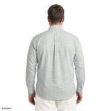 BIG & TALL ALL-OVER STRETCH PLAID BUTTON-DOWN DRESS SHIRT - OIL BLUE