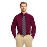 ALL-OVER STRETCH BUTTON-DOWN DRESS SHIRT - GRAPE WINE