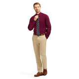 ALL-OVER STRETCH BUTTON-DOWN DRESS SHIRT - GRAPE WINE